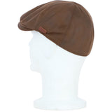 Major 6 Panel Faux Leather Flat Cap in Brown: E38-390