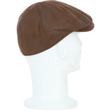 Major 6 Panel Faux Leather Flat Cap in Brown: E38-390