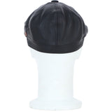 Major Real Leather 8 Panel Newsboy Cap Black: E40-89