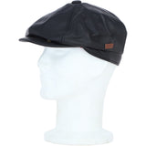 Major Real Leather 8 Panel Newsboy Cap Black: E40-89