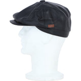 Major Real Leather 8 Panel Newsboy Cap Black: E40-89