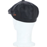 Major Real Leather 8 Panel Newsboy Cap Black: E40-89