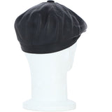 Major Real Leather 8 Panel Newsboy Cap Black: E40-89