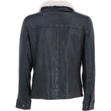 Trapper Mens Real Leather Trucker Style Jacket Black: Trap Edward