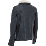 Trapper Mens Real Leather Trucker Style Jacket Black: Trap Edward