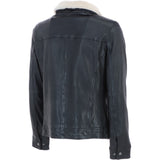 Trapper Mens Real Leather Trucker Style Jacket Black: Trap Edward
