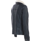 Trapper Mens Real Leather Trucker Style Jacket Black: Trap Edward