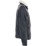 Trapper Mens Real Leather Trucker Style Jacket Black: Trap Edward