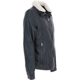 Trapper Mens Real Leather Trucker Style Jacket Black: Trap Edward