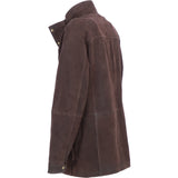 Ashwood Leather Men’s Heavyweight Nubuck Leather Jacket with Detachable Waistcoat Dk Brown: Grant