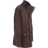 Ashwood Leather Men’s Heavyweight Nubuck Leather Jacket with Detachable Waistcoat Dk Brown: Grant