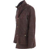 Ashwood Leather Men’s Heavyweight Nubuck Leather Jacket with Detachable Waistcoat Dk Brown: Grant