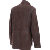 Ashwood Leather Men’s Heavyweight Nubuck Leather Jacket with Detachable Waistcoat Dk Brown: Grant