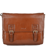 Mens Double Clasp Laptop Satchel Chestnut/vt : Jasper