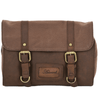 Mens Leather & Canvas Hanging Toiletry Bag Mud/mud : 7010