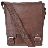 Mens Leather Ipad Messenger Bag Tan/crum : 8342