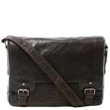 Mens Leather Laptop Messenger Bag Brown/crum : 8343