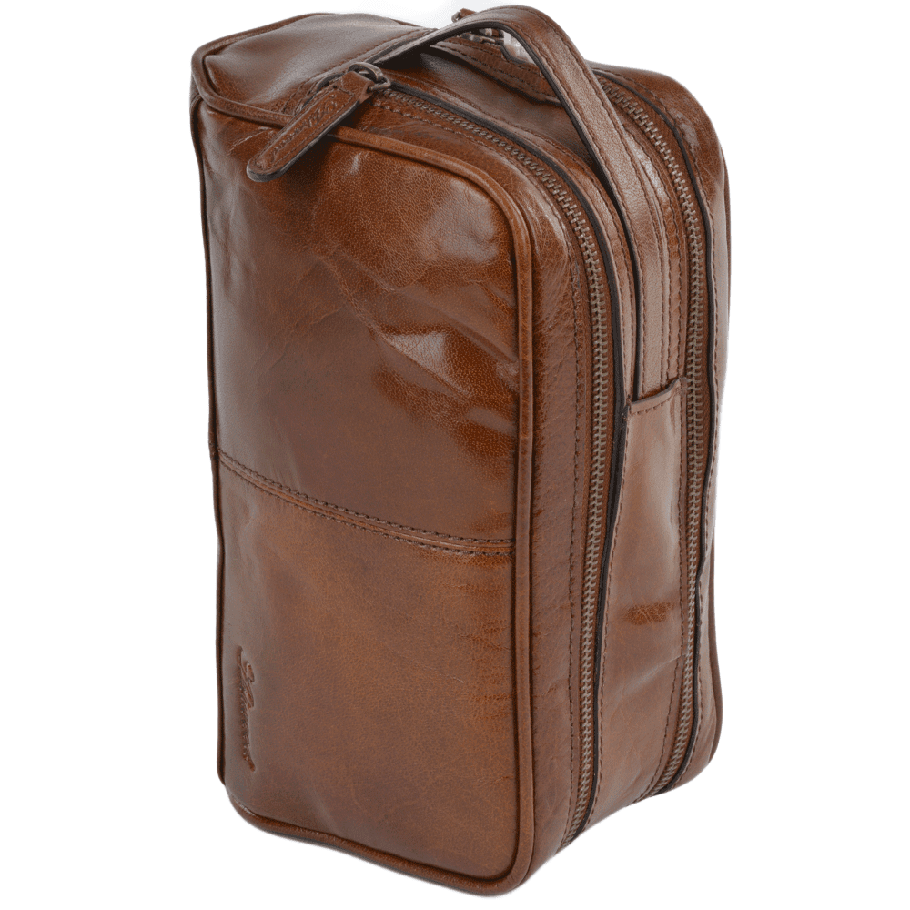 Mens Leather Washbag Chestnut/vt : 2012
