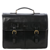 Mens Triple Gusset Heavy Duty Leather Briefcase Black/vt : Gareth