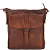 Mens Vintage  Wash Leather A4 Side Bag Rust : 7994