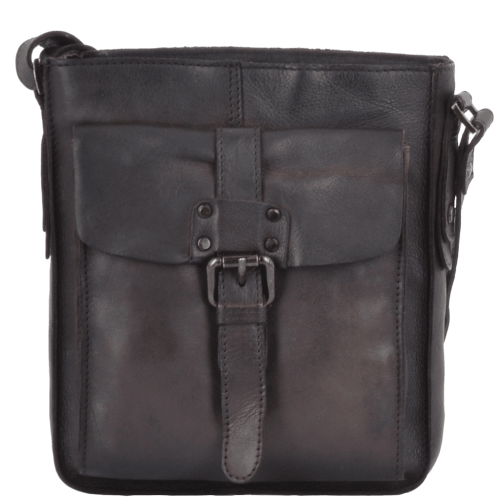 Small Vintage Leather Travel Bag Brown : 7993