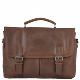 Soft Leather Handcrafted Briefcase Tan : Elliot