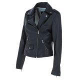 Exquisite Ashwood Leather Ladies Plus Size Biker Jacket Black: AWL-1881 Plus
