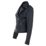 Exquisite Ashwood Leather Ladies Plus Size Biker Jacket Black: AWL-1881 Plus
