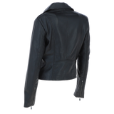 Exquisite Ashwood Leather Ladies Plus Size Biker Jacket Black: AWL-1881 Plus