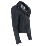 Exquisite Ashwood Leather Ladies Plus Size Biker Jacket Black: AWL-1881 Plus