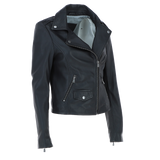 Exquisite Ashwood Leather Ladies Plus Size Biker Jacket Black: AWL-1881 Plus