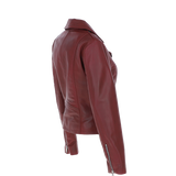 Exquisite Ashwood Leather Ladies Plus Size Biker Jacket Burgundy: AWL-1881 Plus