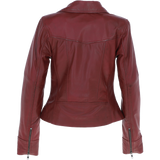 Ladies Ashwood Leather Plus Size Biker Jacket Burgundy: AWL-1991 Plus
