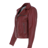 Ladies Ashwood Leather Plus Size Biker Jacket Burgundy: AWL-1991 Plus