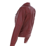 Ladies Ashwood Leather Plus Size Biker Jacket Burgundy: AWL-1991 Plus