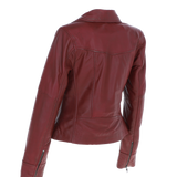 Ladies Ashwood Leather Plus Size Biker Jacket Burgundy: AWL-1991 Plus