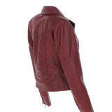 Ladies Ashwood Leather Plus Size Biker Jacket Burgundy: AWL-1991 Plus