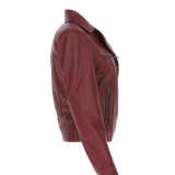 Ladies Ashwood Leather Plus Size Biker Jacket Burgundy: AWL-1991 Plus