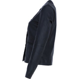Exquisite Ashwood's Round Neck Genuine Leather Jacket in Black: AWL-811