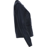 Exquisite Ashwood's Round Neck Genuine Leather Jacket in Black: AWL-811