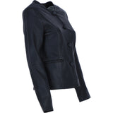 Exquisite Ashwood's Round Neck Genuine Leather Jacket in Black: AWL-811