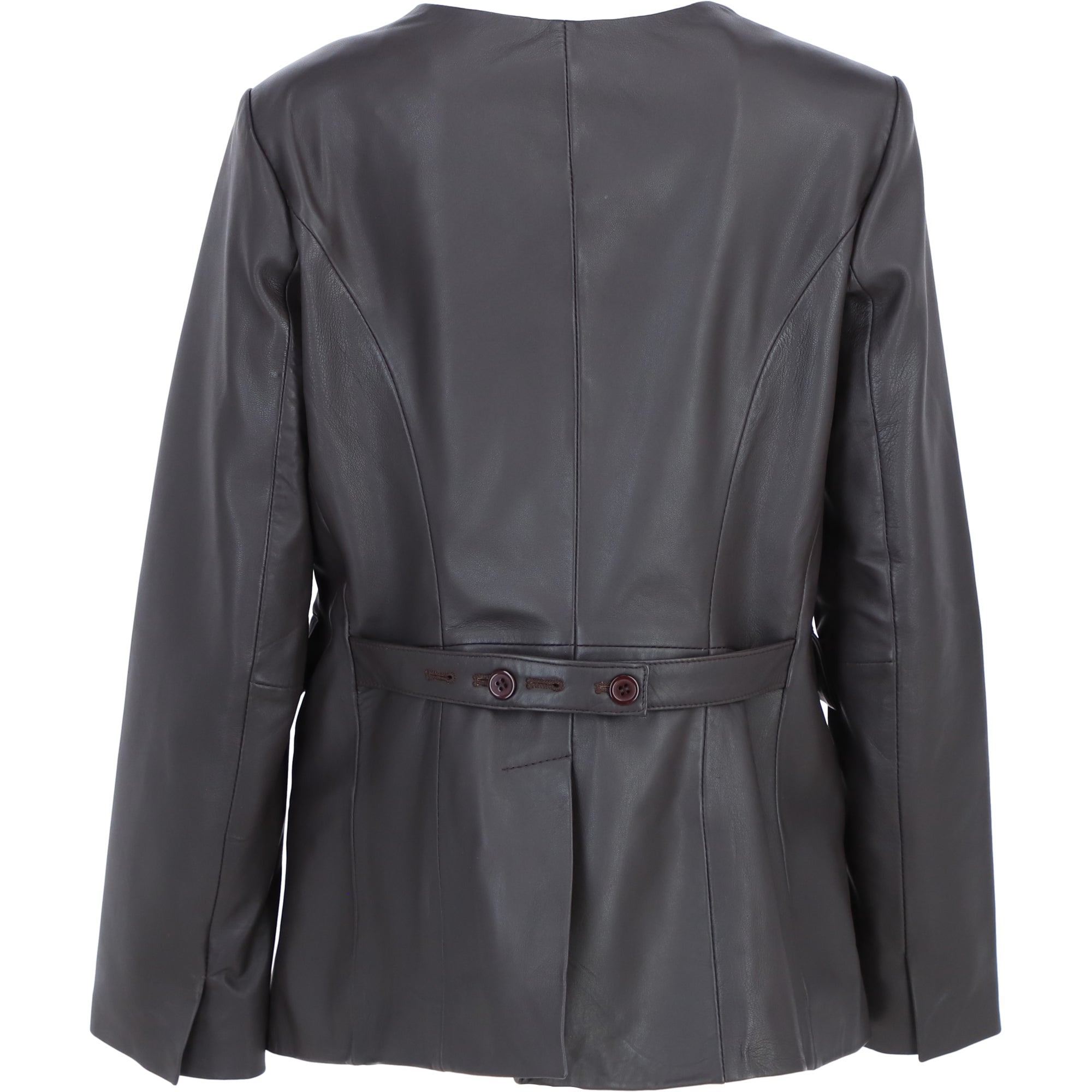 Ashwood Lapel-Less Blazer Style Jacket in Brown: AWL-812