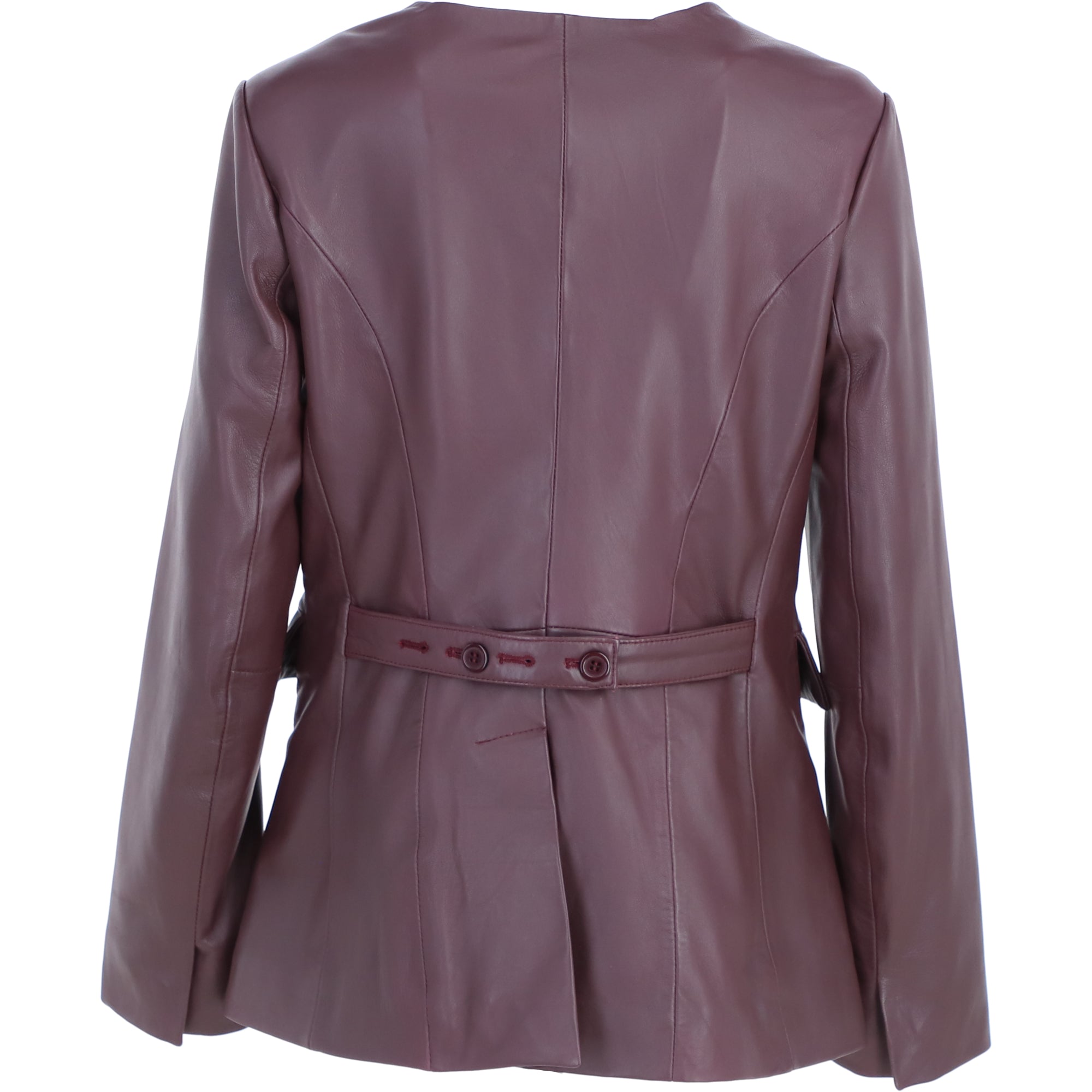 Ashwood Lapel-Less Blazer Style Jacket in Burgundy: AWL-812