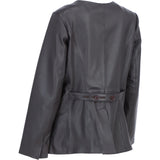 Ashwood Lapel-Less Blazer Style Jacket in Brown: AWL-812