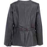 Ashwood Lapel-Less Blazer Style Jacket in Brown: AWL-812