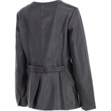 Ashwood Lapel-Less Blazer Style Jacket in Brown: AWL-812