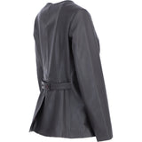 Ashwood Lapel-Less Blazer Style Jacket in Brown: AWL-812