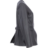Ashwood Lapel-Less Blazer Style Jacket in Brown: AWL-812