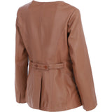 Ashwood Lapel-Less Blazer Style Jacket in Tan: AWL-812
