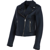 Ashwood Leather Women’s Slim Fit Biker Jacket with Gold Hardware in Black: AWL-Goldy